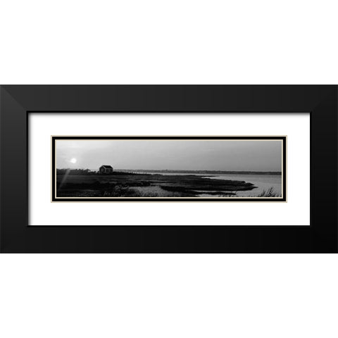 Shore Panorama VI Black Modern Wood Framed Art Print with Double Matting by Pica, Jeff