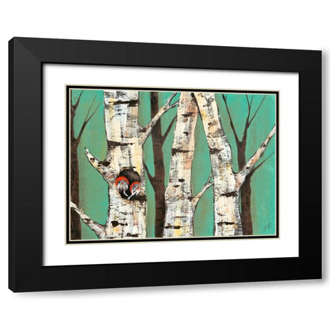Birch Grove on Teal I Black Modern Wood Framed Art Print with Double Matting by Reynolds, Jade