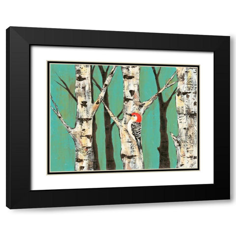 Birch Grove on Teal II Black Modern Wood Framed Art Print with Double Matting by Reynolds, Jade