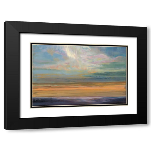 Distant Orange Light Black Modern Wood Framed Art Print with Double Matting by Joy, Julie