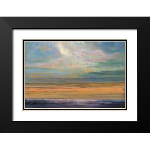 Distant Orange Light Black Modern Wood Framed Art Print with Double Matting by Joy, Julie