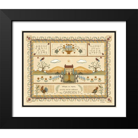 Garden Sampler I Black Modern Wood Framed Art Print with Double Matting by Wendy Russell