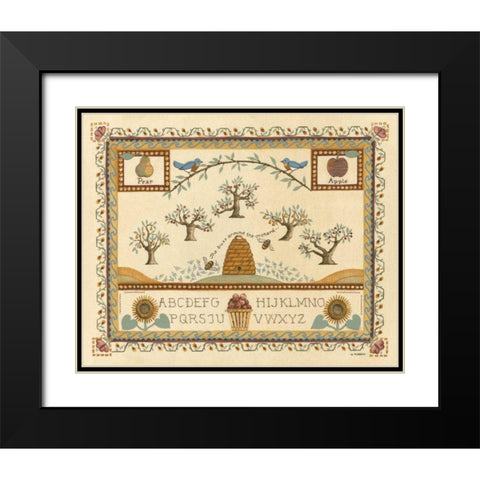 Garden Sampler II Black Modern Wood Framed Art Print with Double Matting by Wendy Russell