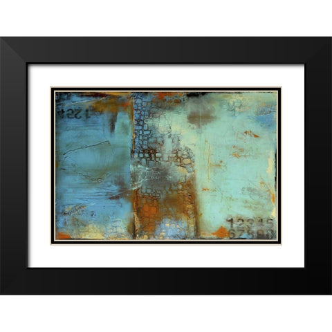 Deja Blue Black Modern Wood Framed Art Print with Double Matting by Ashley, Erin