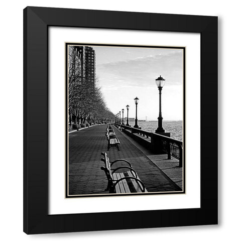 Battery Park City I Black Modern Wood Framed Art Print with Double Matting by Pica, Jeff