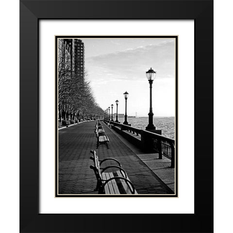 Battery Park City I Black Modern Wood Framed Art Print with Double Matting by Pica, Jeff