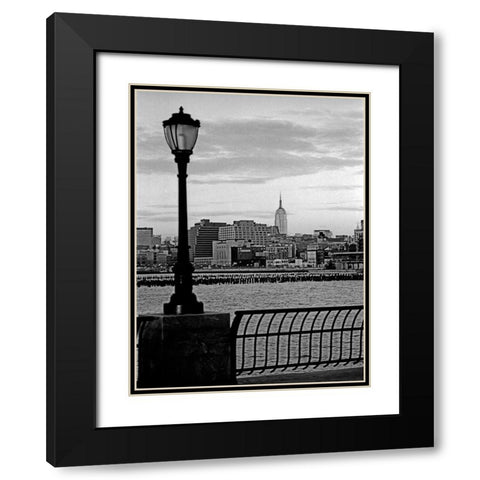 Battery Park City II Black Modern Wood Framed Art Print with Double Matting by Pica, Jeff