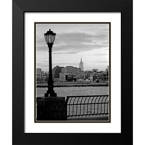 Battery Park City II Black Modern Wood Framed Art Print with Double Matting by Pica, Jeff