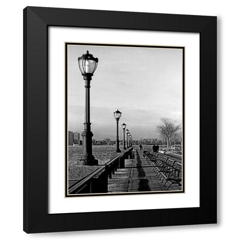 Battery Park City III Black Modern Wood Framed Art Print with Double Matting by Pica, Jeff