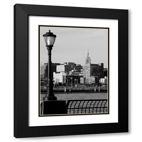 Battery Park City IV Black Modern Wood Framed Art Print with Double Matting by Pica, Jeff