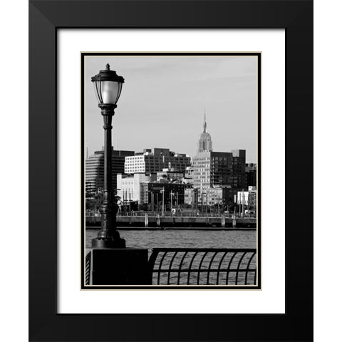 Battery Park City IV Black Modern Wood Framed Art Print with Double Matting by Pica, Jeff