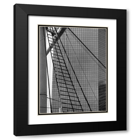 South Street Seaport III Black Modern Wood Framed Art Print with Double Matting by Pica, Jeff