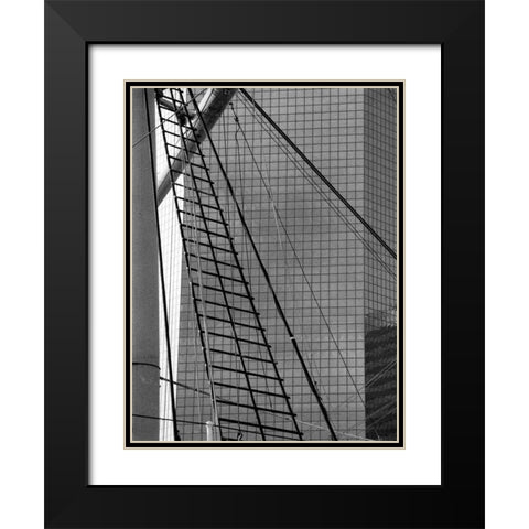 South Street Seaport III Black Modern Wood Framed Art Print with Double Matting by Pica, Jeff