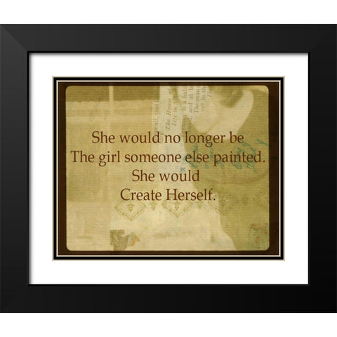 She V Black Modern Wood Framed Art Print with Double Matting by Jorgensen, Jennifer