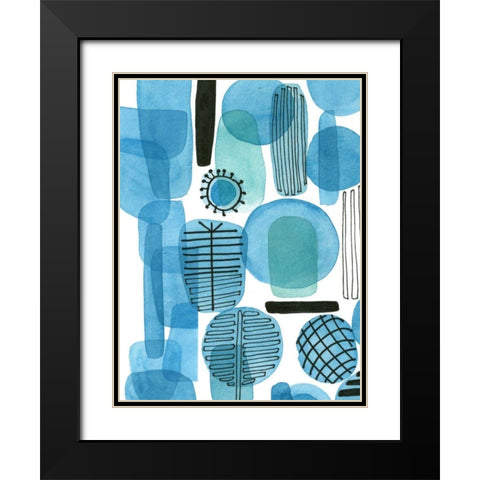 Mod Orbit I Black Modern Wood Framed Art Print with Double Matting by Velasquez, Deborah