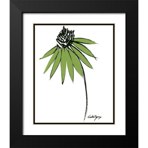 Graphic Cone Flower I Black Modern Wood Framed Art Print with Double Matting by Velasquez, Deborah