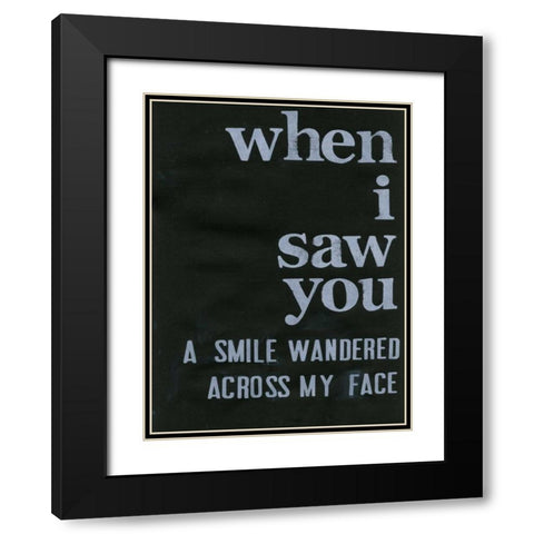 When I Saw You... II Black Modern Wood Framed Art Print with Double Matting by Velasquez, Deborah