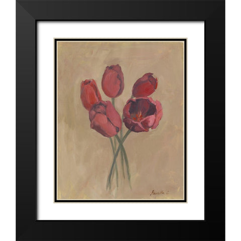 Blooms and Stems I Black Modern Wood Framed Art Print with Double Matting by Cohen, Marietta