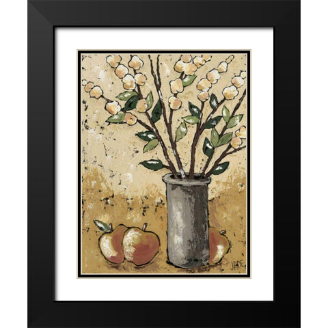 Leaves and Apples Black Modern Wood Framed Art Print with Double Matting by Reynolds, Jade