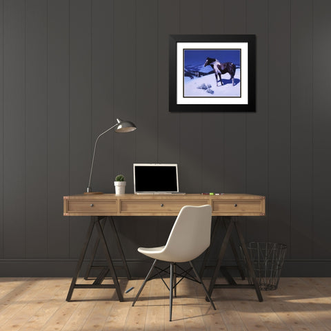 Painted Night Black Modern Wood Framed Art Print with Double Matting by Chapman, Julie T.