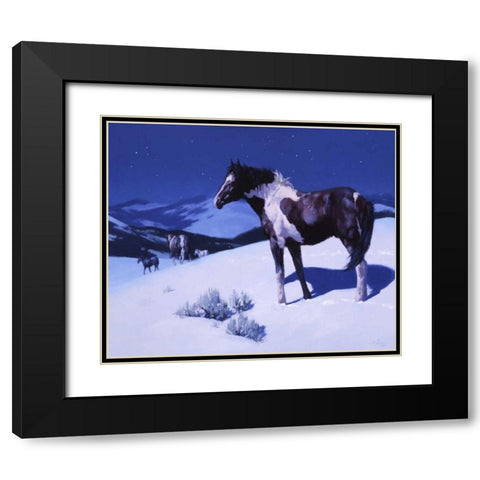 Painted Night Black Modern Wood Framed Art Print with Double Matting by Chapman, Julie T.