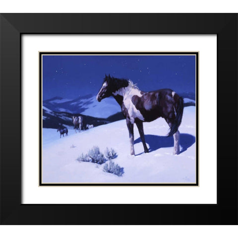 Painted Night Black Modern Wood Framed Art Print with Double Matting by Chapman, Julie T.