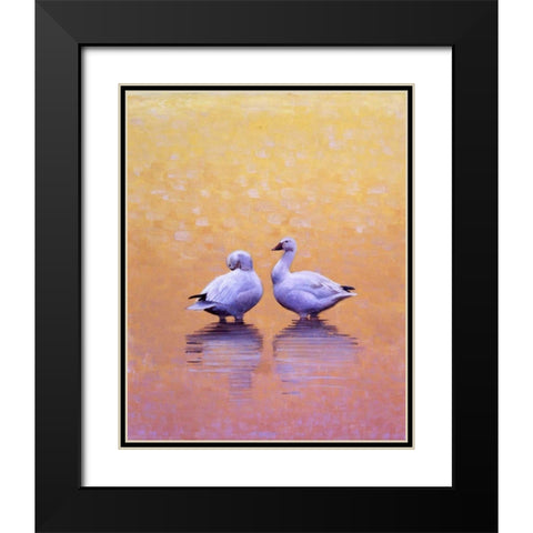 Dawn Meditation Black Modern Wood Framed Art Print with Double Matting by Chapman, Julie T.