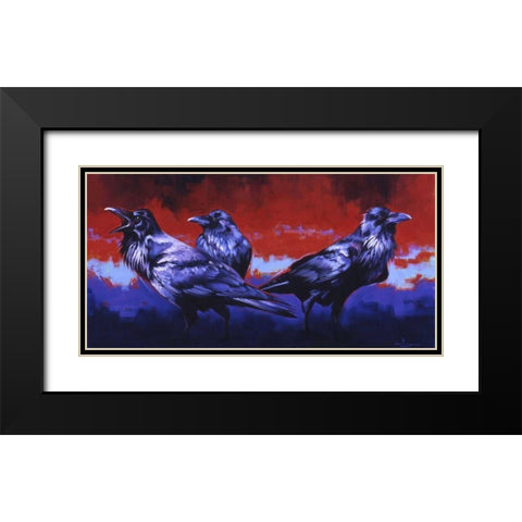 Ready to Rumble Black Modern Wood Framed Art Print with Double Matting by Chapman, Julie T.