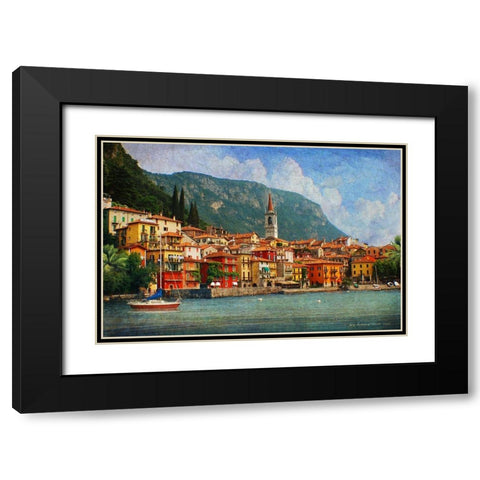 Custom Como Village (ASH) Black Modern Wood Framed Art Print with Double Matting by Vest, Chris