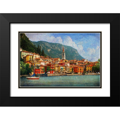 Custom Como Village (ASH) Black Modern Wood Framed Art Print with Double Matting by Vest, Chris