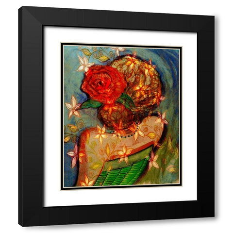 Bella III Black Modern Wood Framed Art Print with Double Matting by Harrington, Danielle