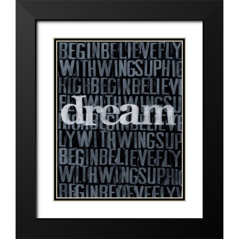 Dream Imagine... I Black Modern Wood Framed Art Print with Double Matting by Velasquez, Deborah