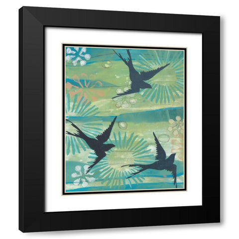 Swoop I Black Modern Wood Framed Art Print with Double Matting by Fuchs, Jodi