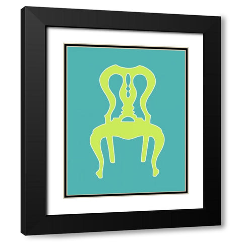 Graphic Chair II Black Modern Wood Framed Art Print with Double Matting by Zarris, Chariklia