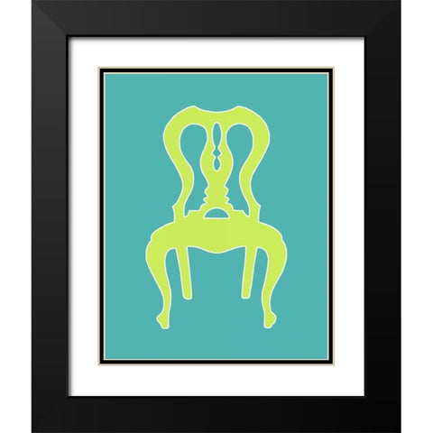 Graphic Chair II Black Modern Wood Framed Art Print with Double Matting by Zarris, Chariklia