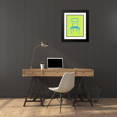 Graphic Chair IV Black Modern Wood Framed Art Print with Double Matting by Zarris, Chariklia