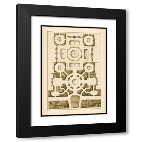 Garden Maze III Black Modern Wood Framed Art Print with Double Matting by Blondel