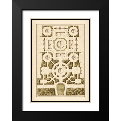 Garden Maze III Black Modern Wood Framed Art Print with Double Matting by Blondel