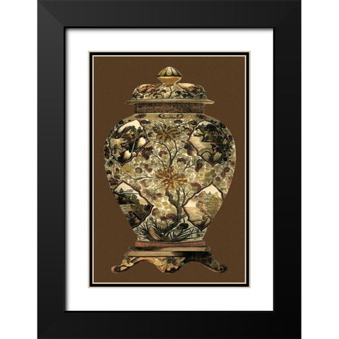 Amber Porcelain I Black Modern Wood Framed Art Print with Double Matting by Vision Studio