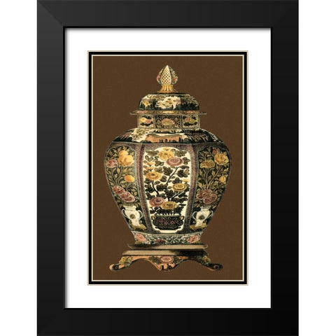 Amber Porcelain II Black Modern Wood Framed Art Print with Double Matting by Vision Studio