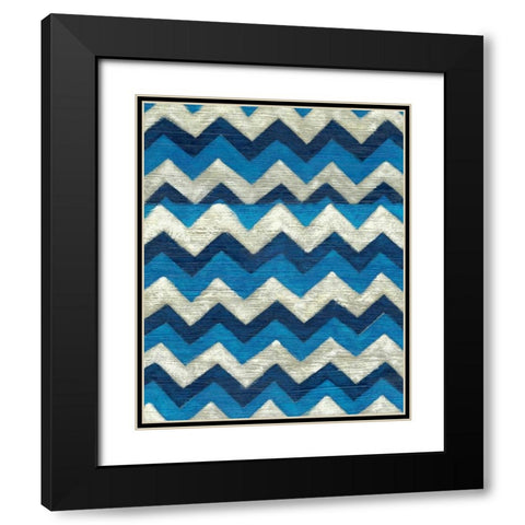 Silk Road Ikat IV Black Modern Wood Framed Art Print with Double Matting by Zarris, Chariklia