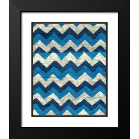 Silk Road Ikat IV Black Modern Wood Framed Art Print with Double Matting by Zarris, Chariklia