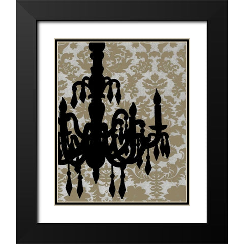 Chandelier Silhouette II Black Modern Wood Framed Art Print with Double Matting by Harper, Ethan