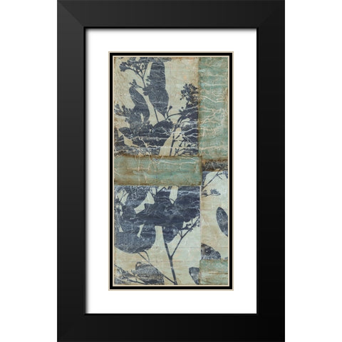 Indigo Branches I Black Modern Wood Framed Art Print with Double Matting by Goldberger, Jennifer