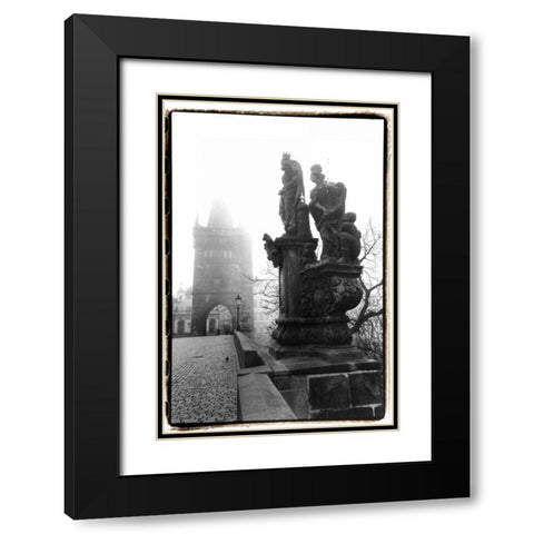 Charles Bridge in Morning Fog II Black Modern Wood Framed Art Print with Double Matting by DeNardo, Laura