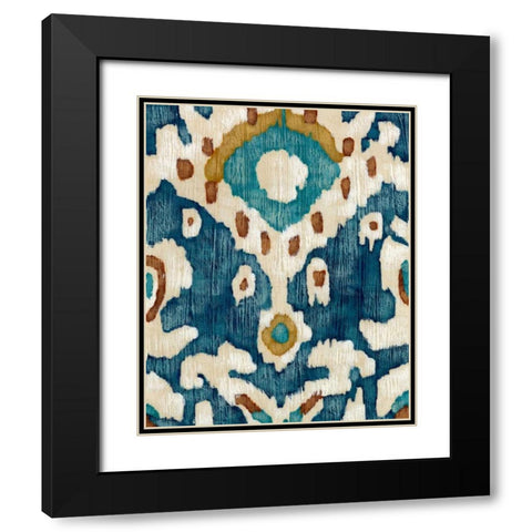 Ocean Ikat II Black Modern Wood Framed Art Print with Double Matting by Zarris, Chariklia