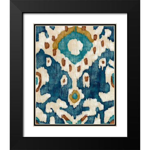 Ocean Ikat II Black Modern Wood Framed Art Print with Double Matting by Zarris, Chariklia