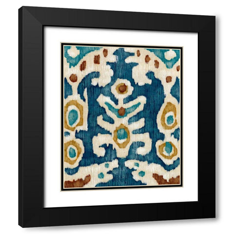 Ocean Ikat III Black Modern Wood Framed Art Print with Double Matting by Zarris, Chariklia