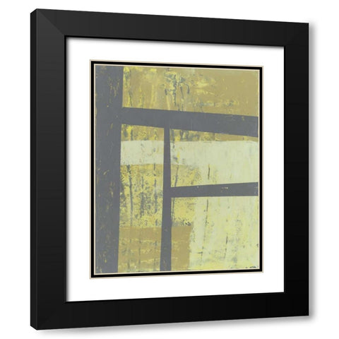 Zest Abstract I Black Modern Wood Framed Art Print with Double Matting by Goldberger, Jennifer