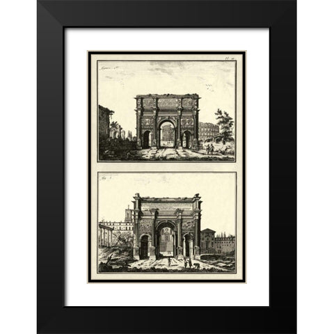 The Arch of Constantine Black Modern Wood Framed Art Print with Double Matting by Diderot, Denis